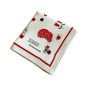 Olive des Olive Cotton Scarf – Polka Dot & Kawaii Motif